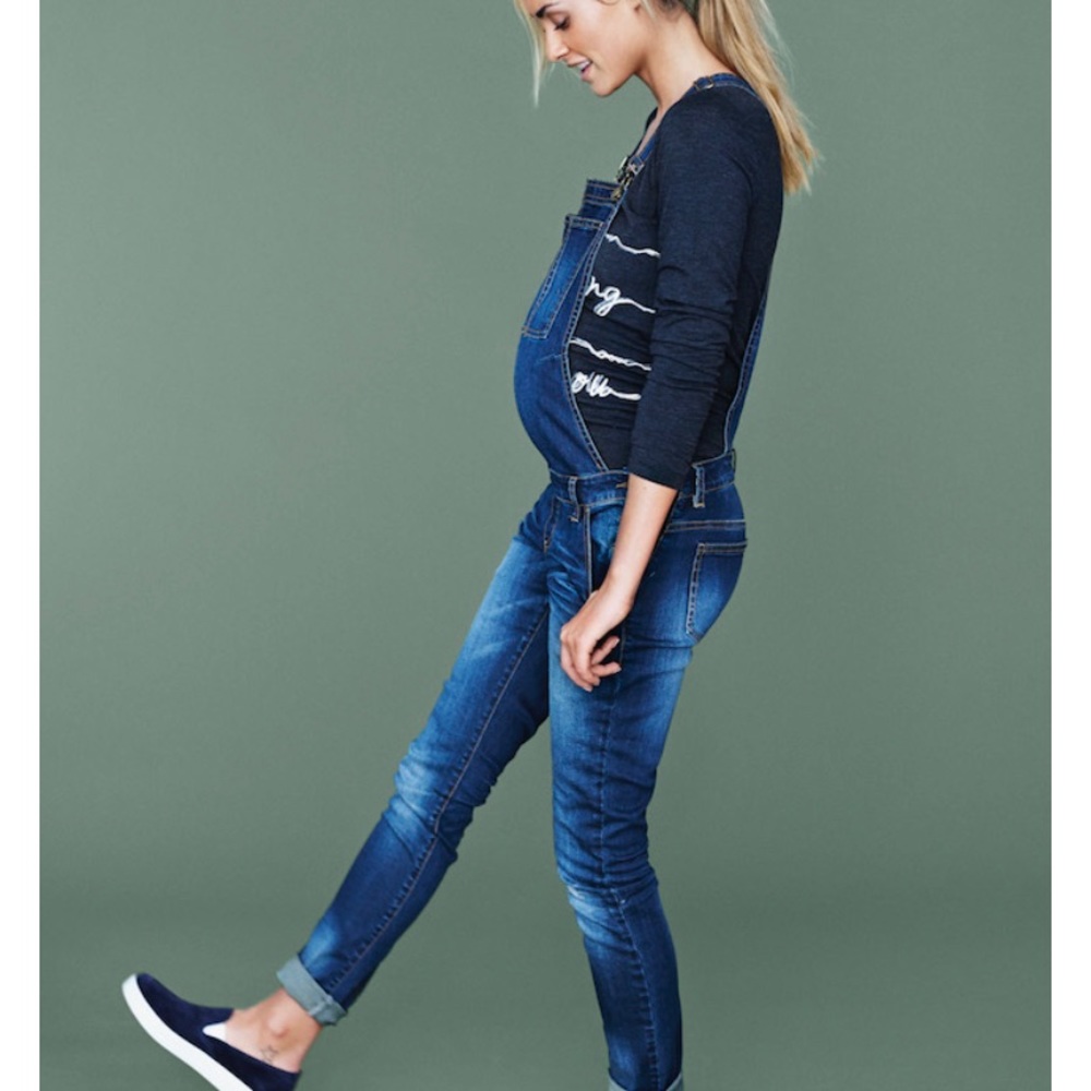 CURRENT/ELLIOTT x HATCH Denim Overalls -0 (0-2)